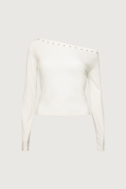 STUD DETAIL OFF THE SHOULDER TOP