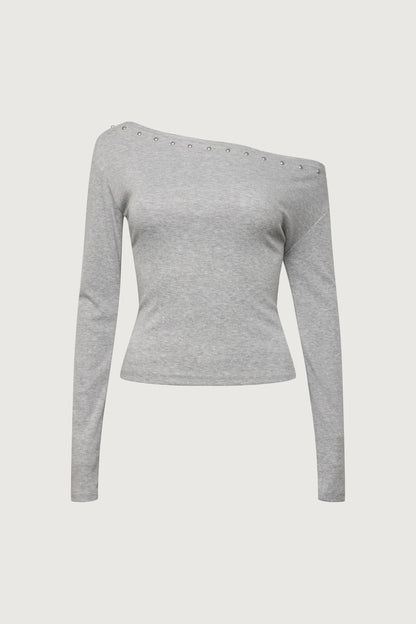 STUD DETAIL OFF THE SHOULDER TOP