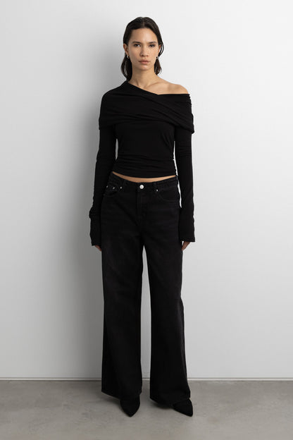 DRAPED OFF-SHOULDER TOP