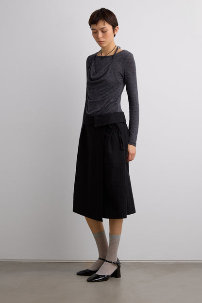 HEATHERED OVERLAY TOP