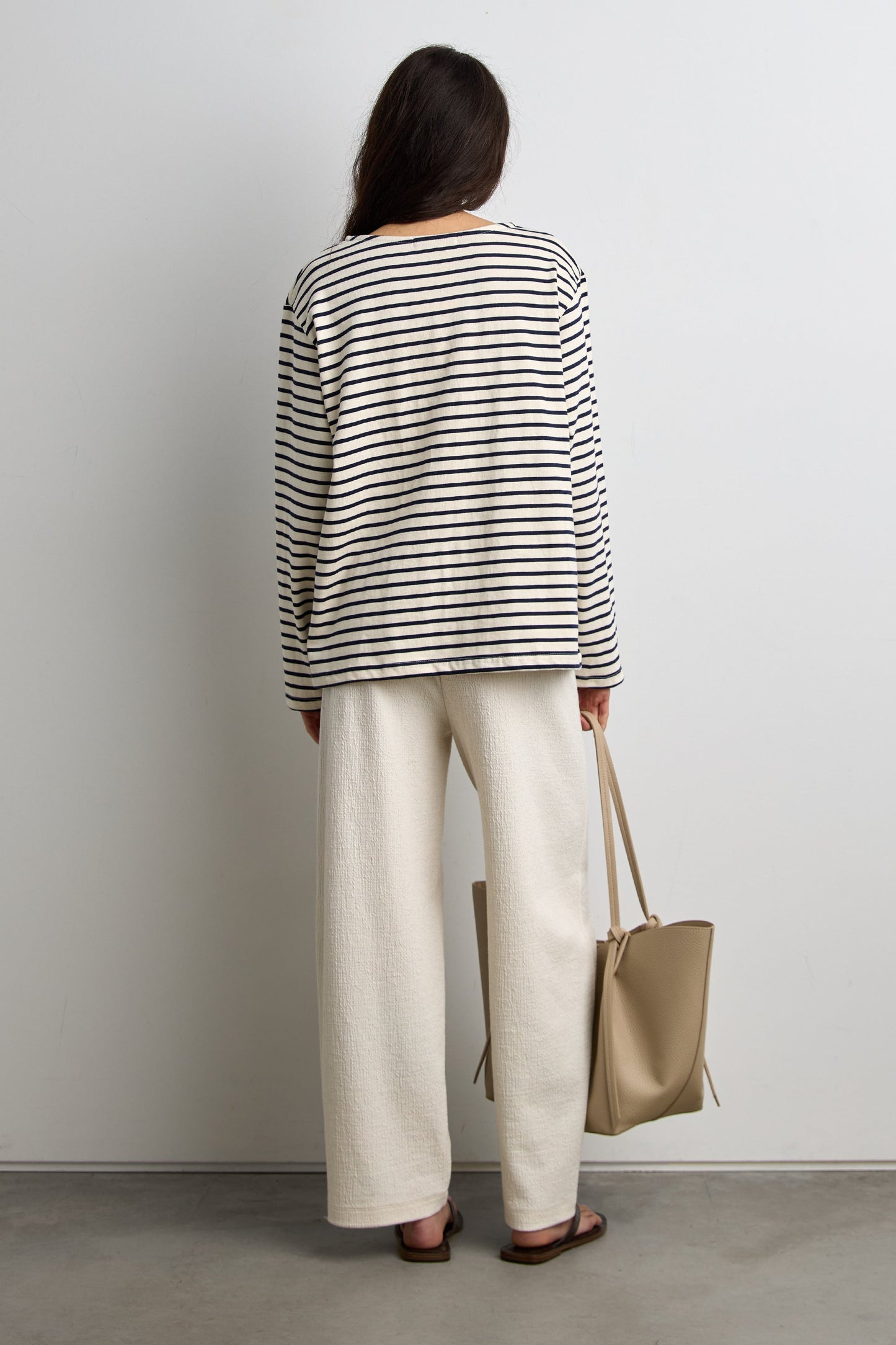 RELAXED STRIPED BOAT NECK TOP