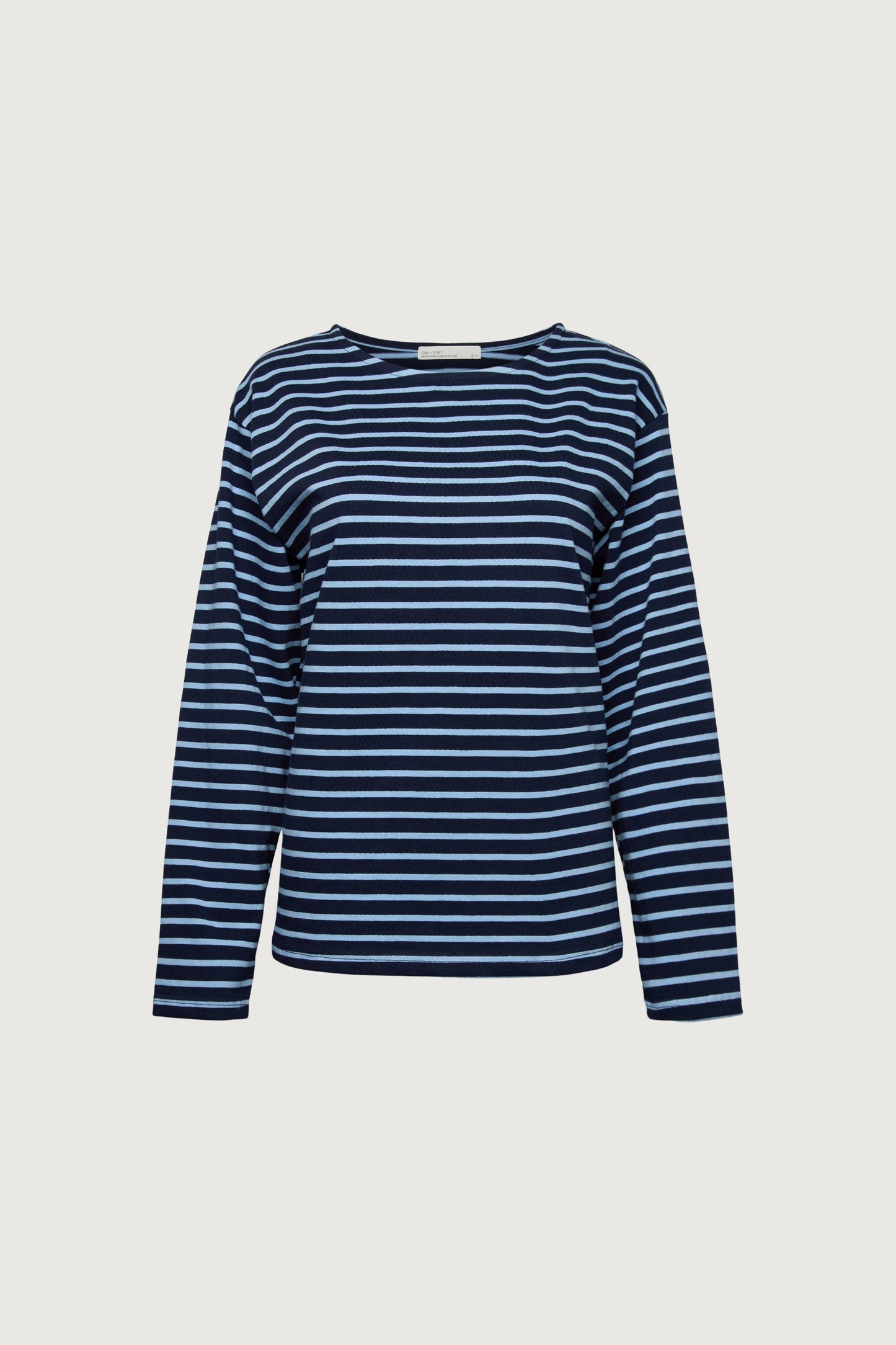 RELAXED STRIPED BOAT NECK TOP