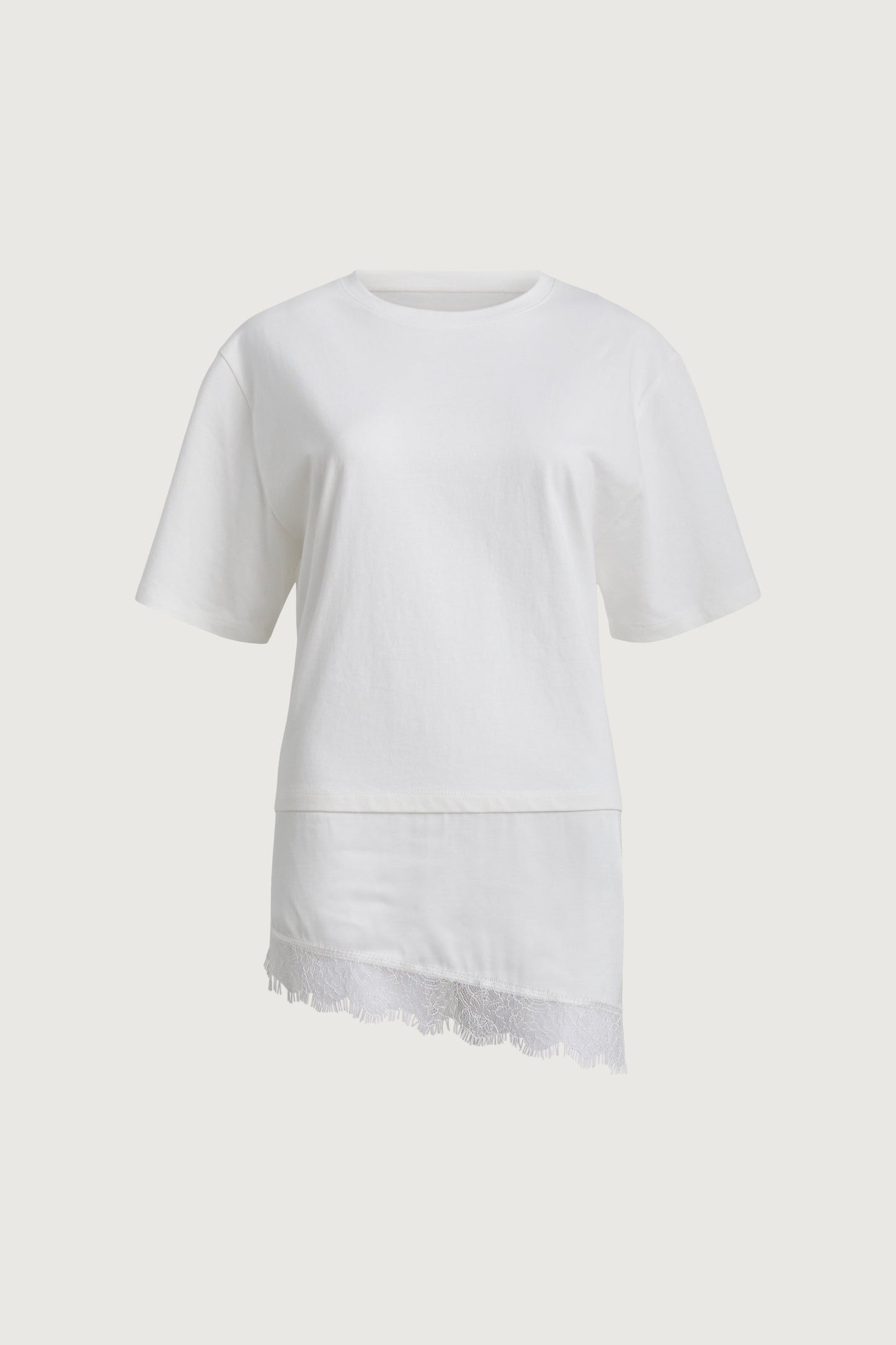 ASYMMETRICAL TOP WITH LACE TRIM