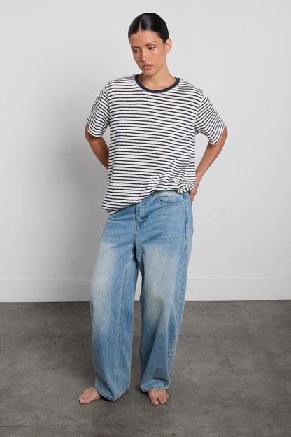 CONTRAST NECK T-SHIRT