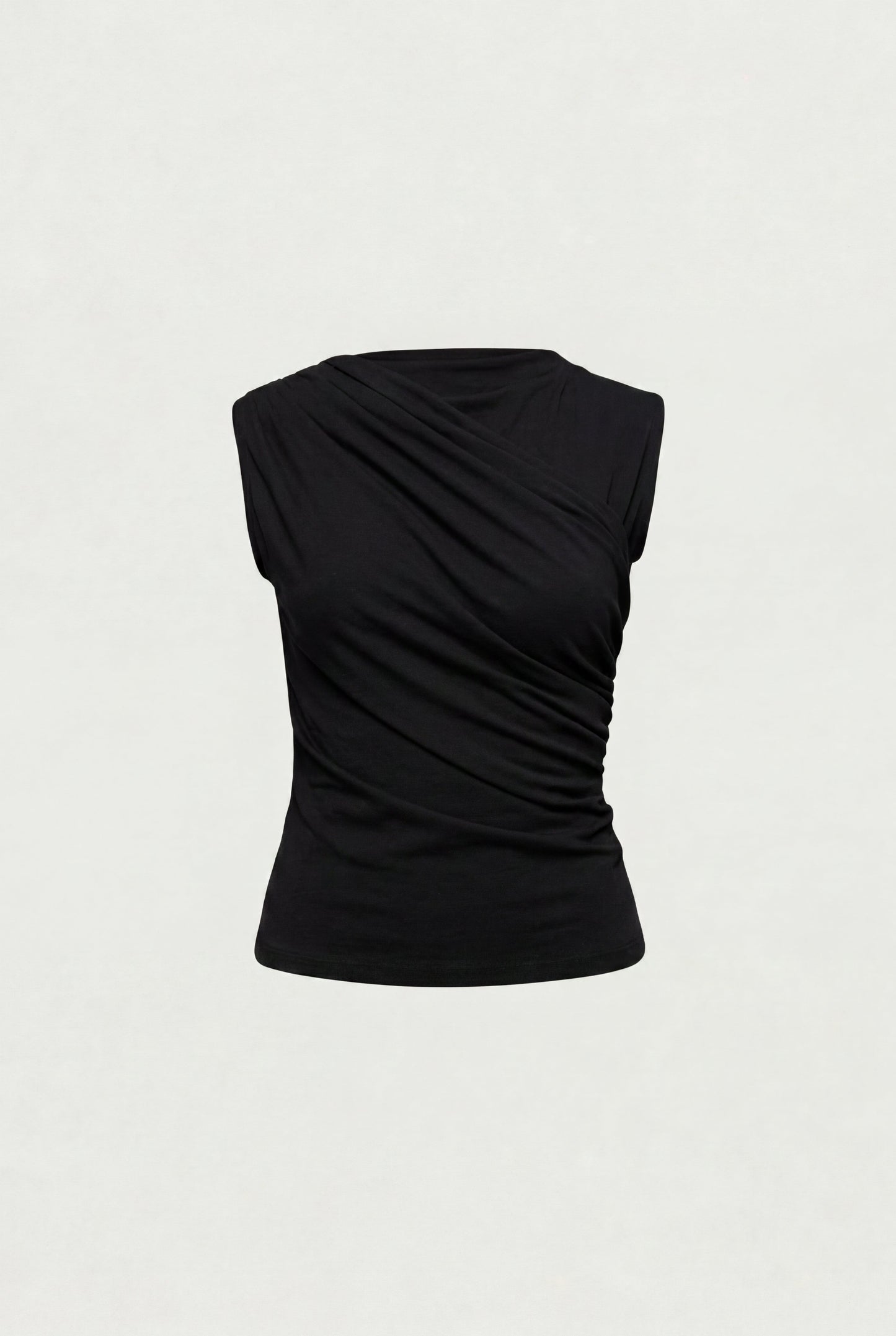 SIDE GATHER SLEEVELESS TOP