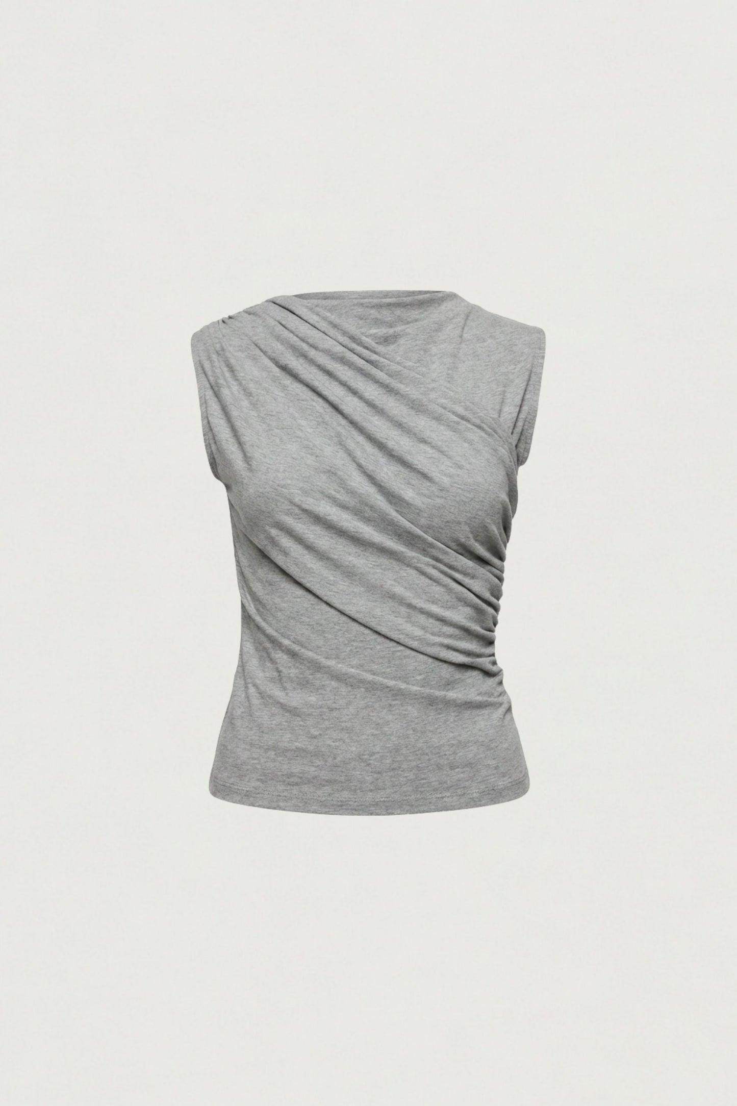 SIDE GATHER SLEEVELESS TOP