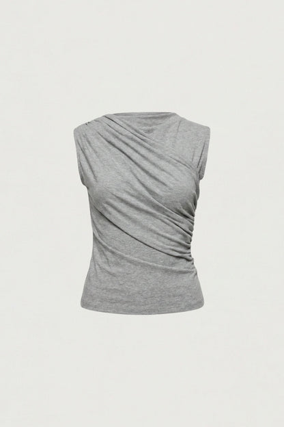 SIDE GATHER SLEEVELESS TOP
