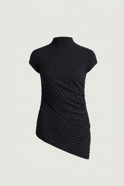 RIBBED TOP WITH SIDE GATHER DETAIL