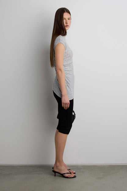 RIBBED TOP WITH SIDE GATHER DETAIL