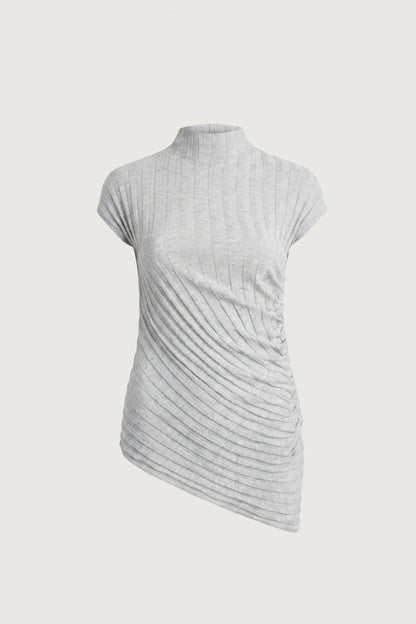 RIBBED TOP WITH SIDE GATHER DETAIL