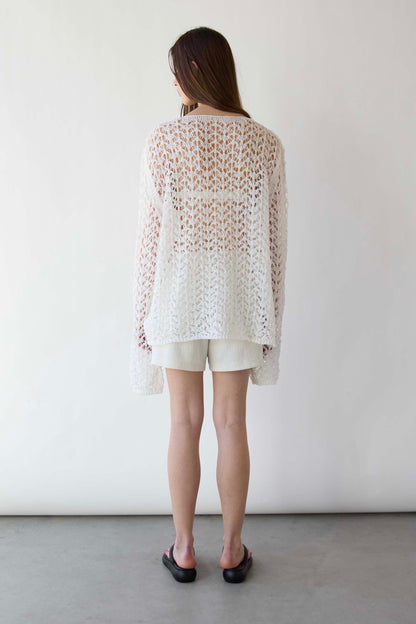 NET STITCH LONG SLEEVE TOP
