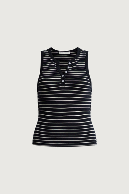 STRIPED RIBBED TANK TOP