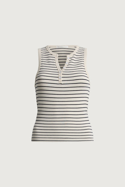 STRIPED RIBBED TANK TOP