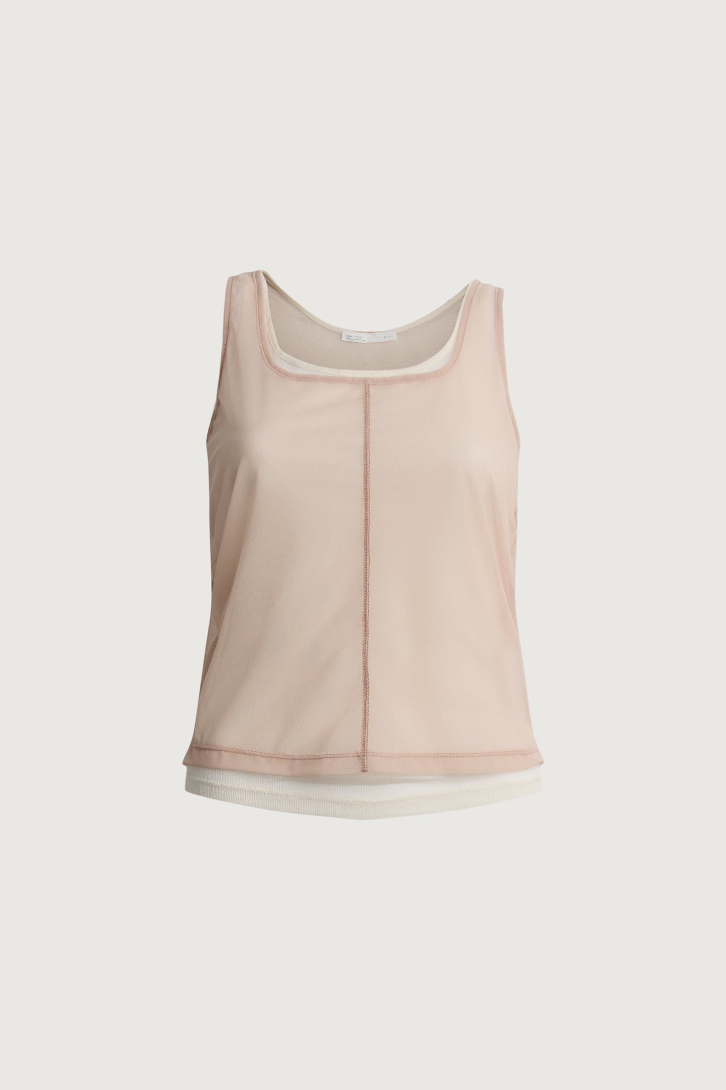 SHEER LAYERED TOP WITH PIPING DETAIL