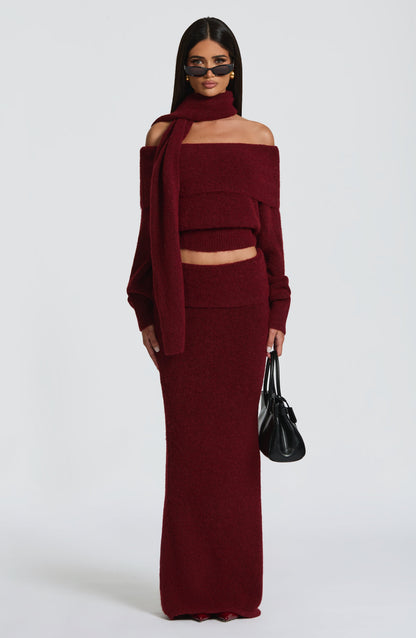 Andie Maxi Skirt - Burgundy