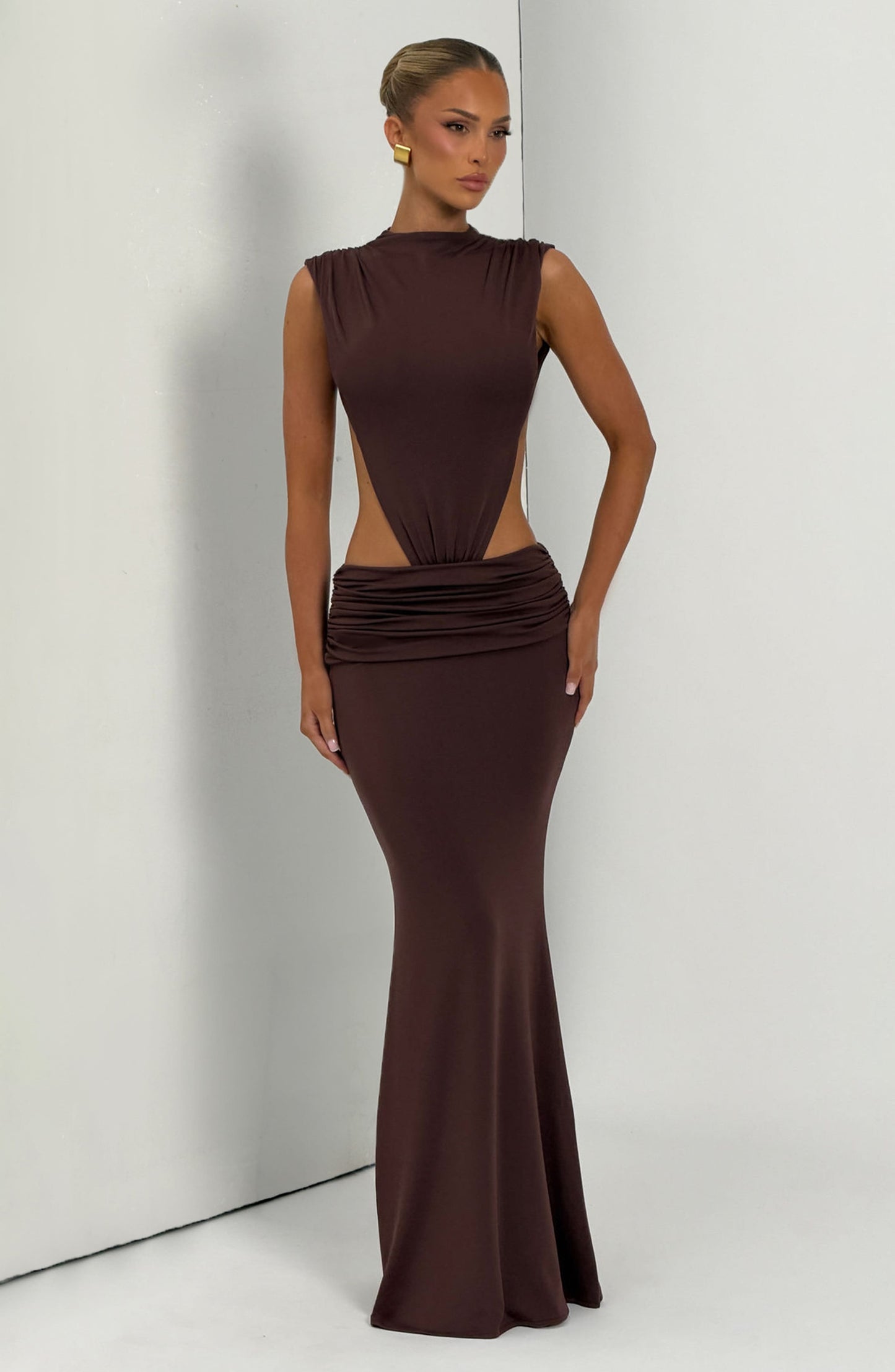 Fenella Maxi Dress - Plum Brown