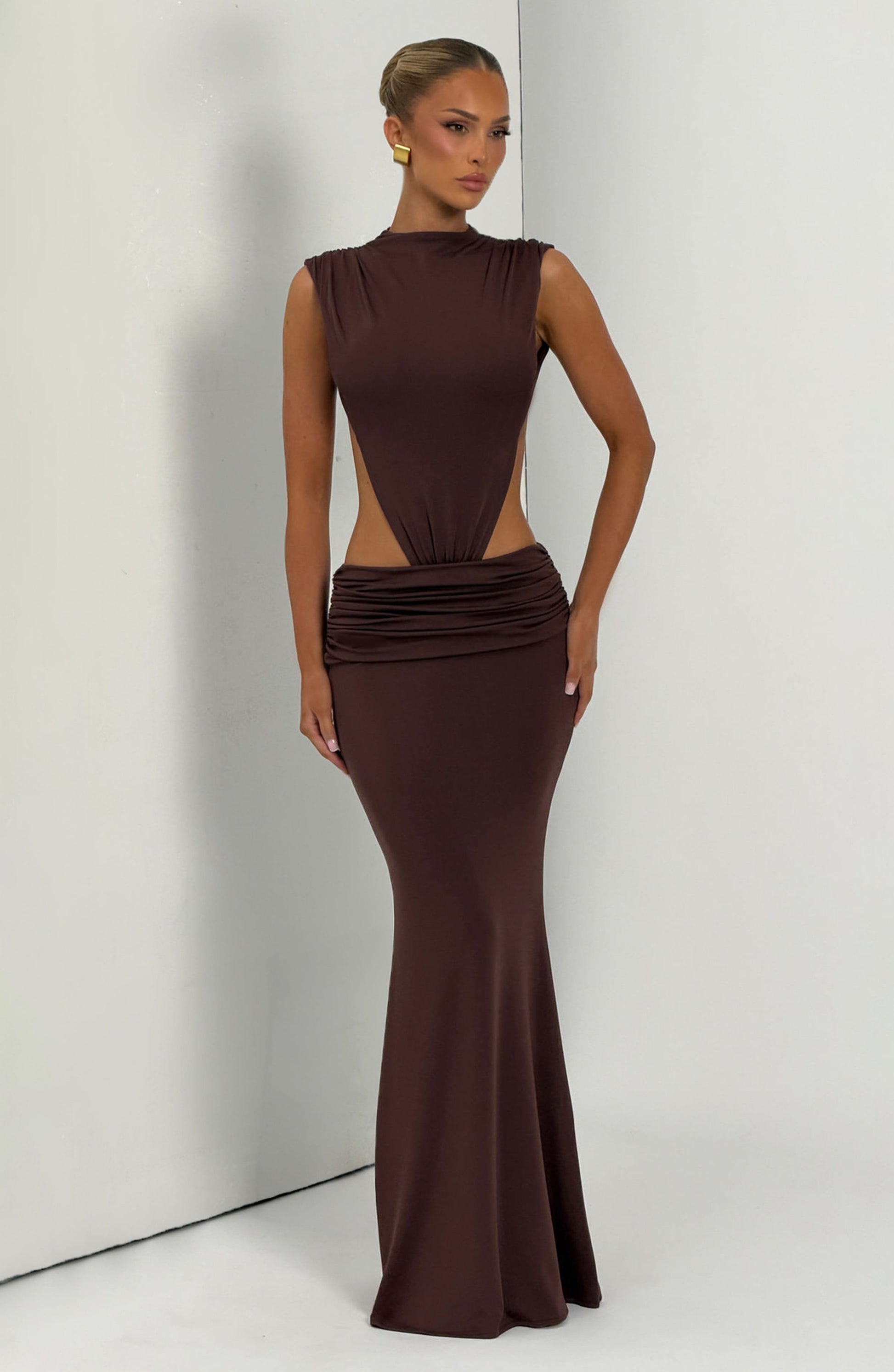 Fenella Maxi Dress - Plum Brown