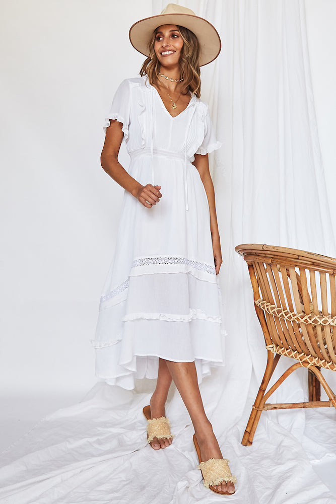Mystery Of Love Midi Dress White