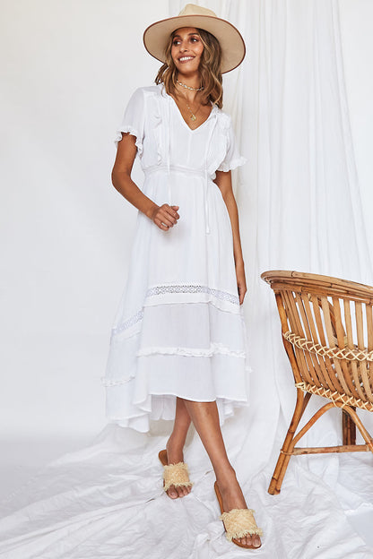 Mystery Of Love Midi Dress White