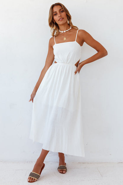Sunny Afternoon Midi Dress White