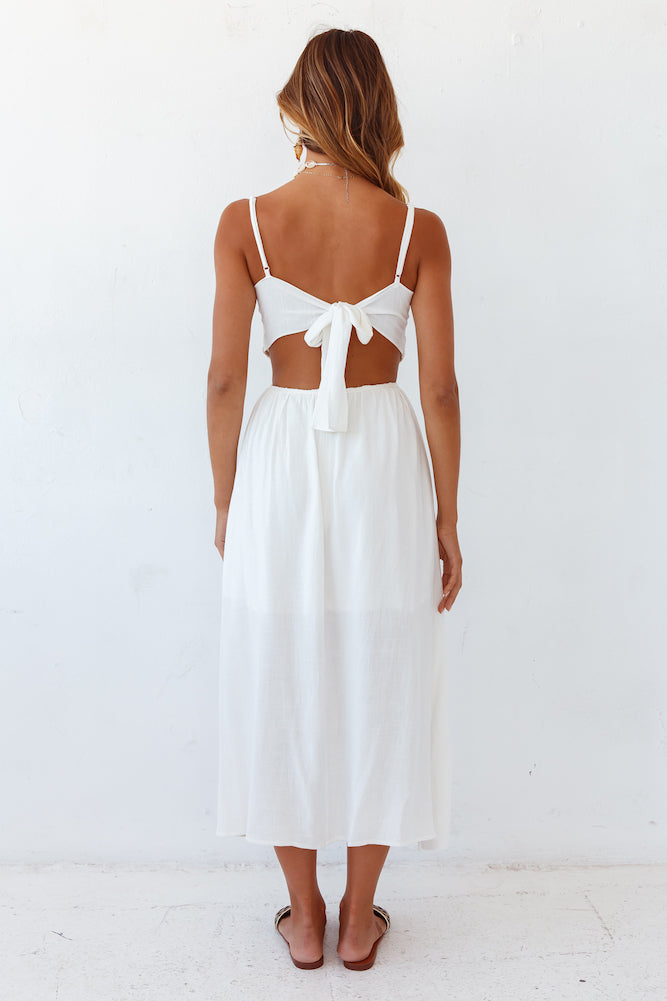 Sunny Afternoon Midi Dress White