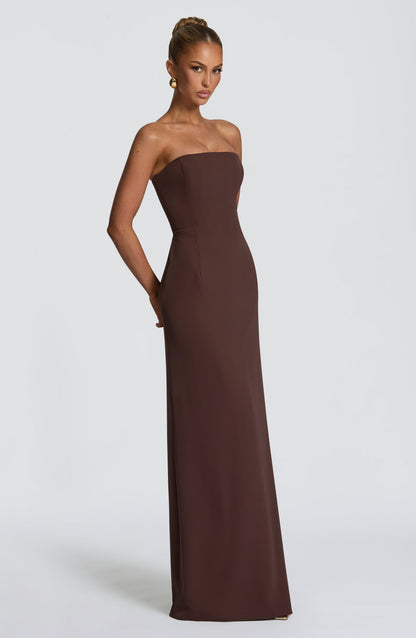 Irmina Maxi Dress - Plum Brown