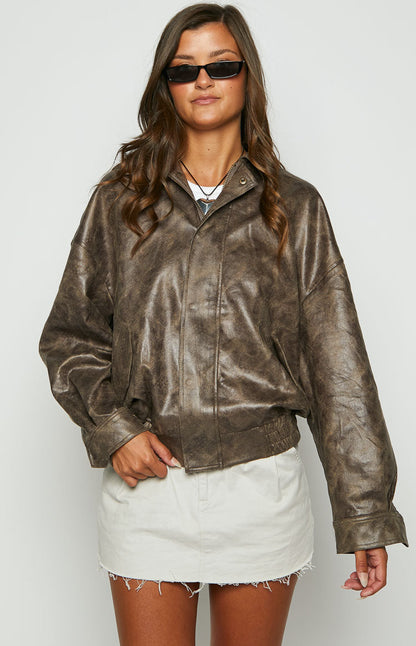 Lioness Kenny Chocolate Bomber Jacket - PRE ORDER