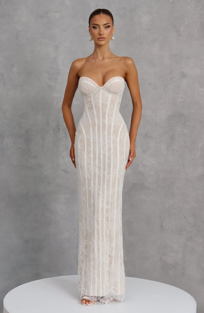 Sian Maxi Dress - Ivory Embellishment